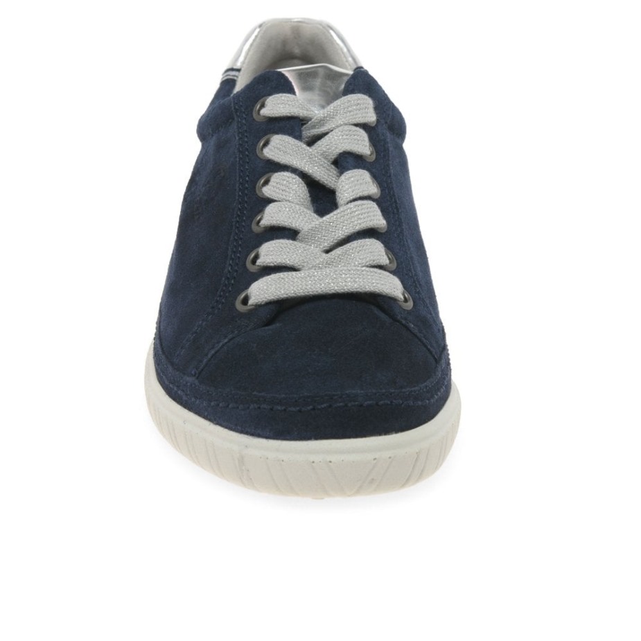 Amulet Damessneakers Met Brede Pasvorm Gabor Marine Suède/argento