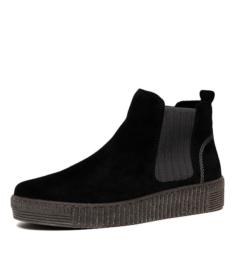 Angels Schwarz-grijze Suède Gabor