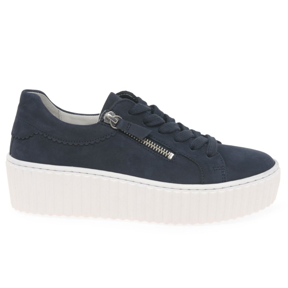 Blauwe Nubuck Gabor Dolly Damessneakers