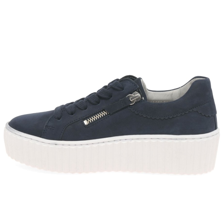 Blauwe Nubuck Gabor Dolly Damessneakers