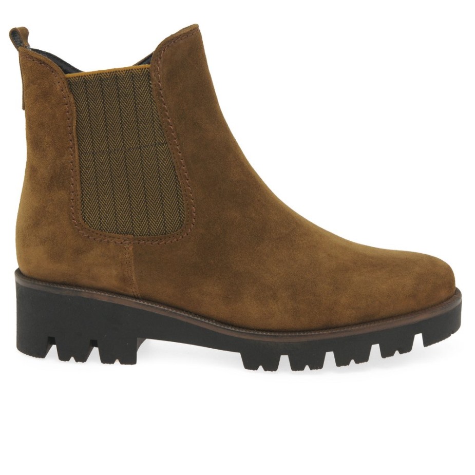Cognac Suède Gabor Newport Dames Chelsea Boots