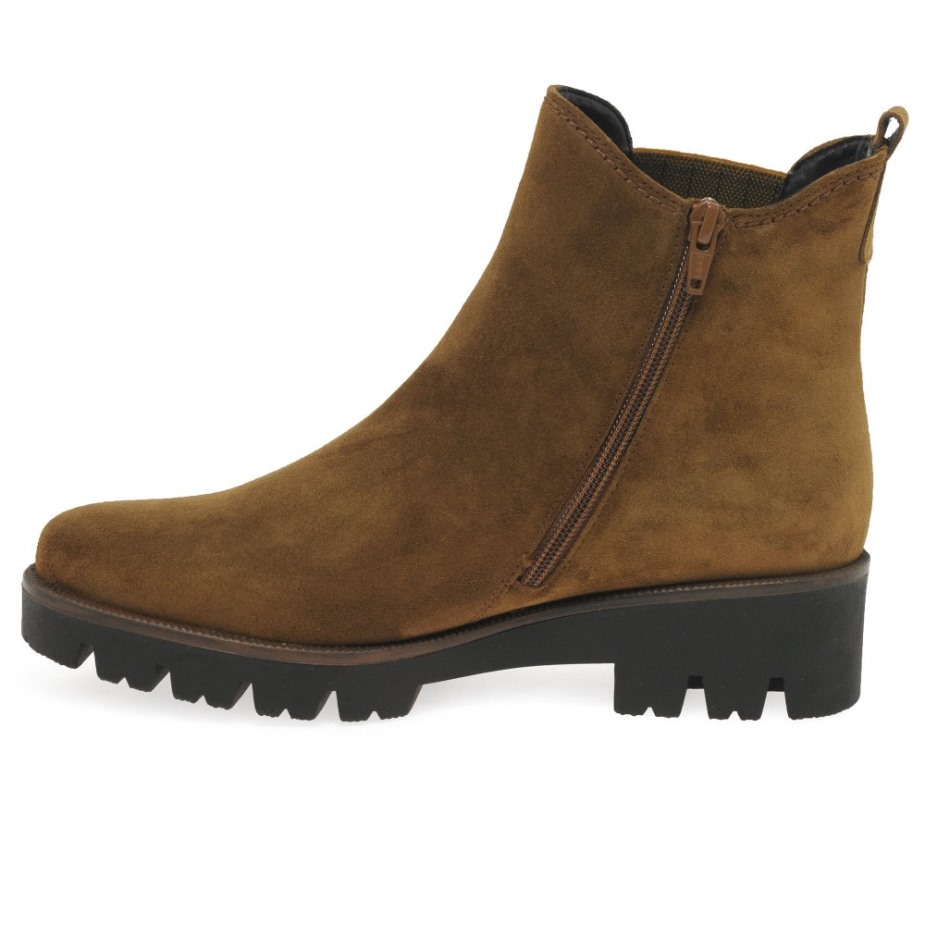 Cognac Suède Gabor Newport Dames Chelsea Boots