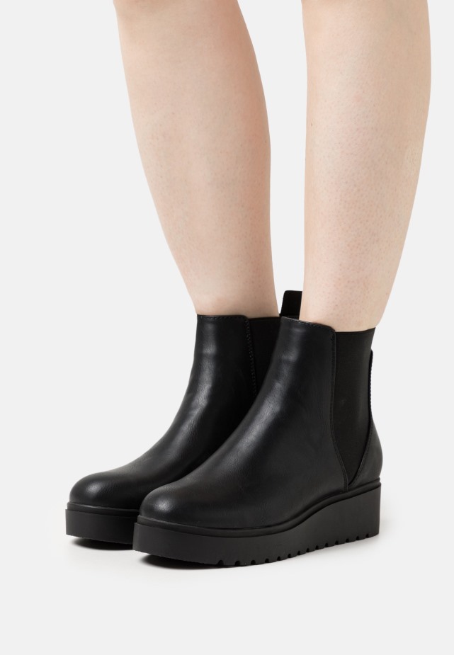 Dames Enkellaarzen Met Plateauzool Gabor Zwart