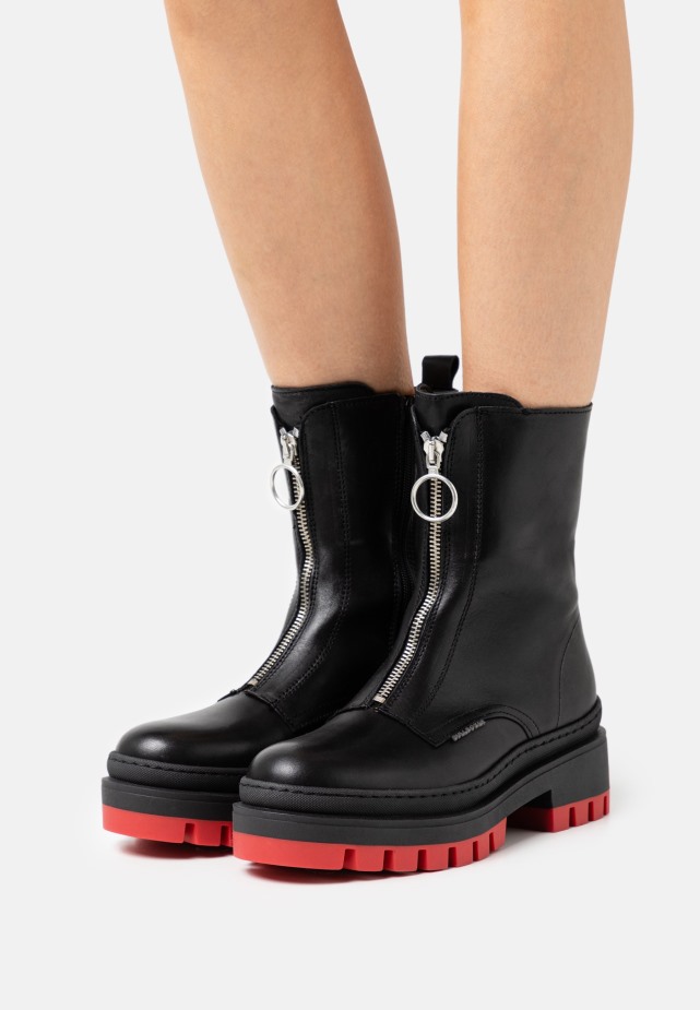 Dames Enkellaarzen Met Plateauzool Zwart Gabor