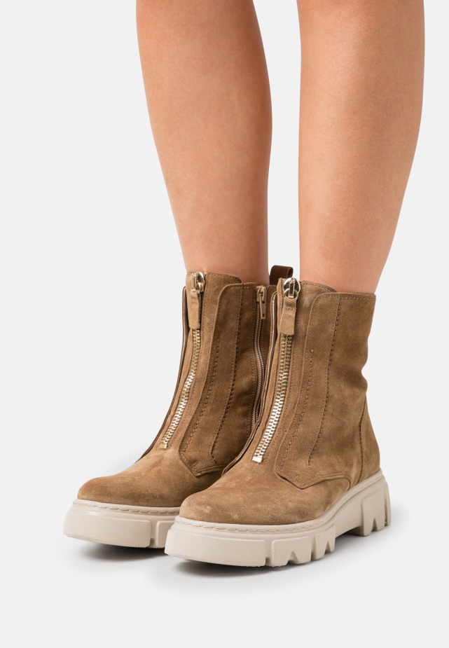 Donkerblauwe Enkellaarsjes Met Veters Van Gabor