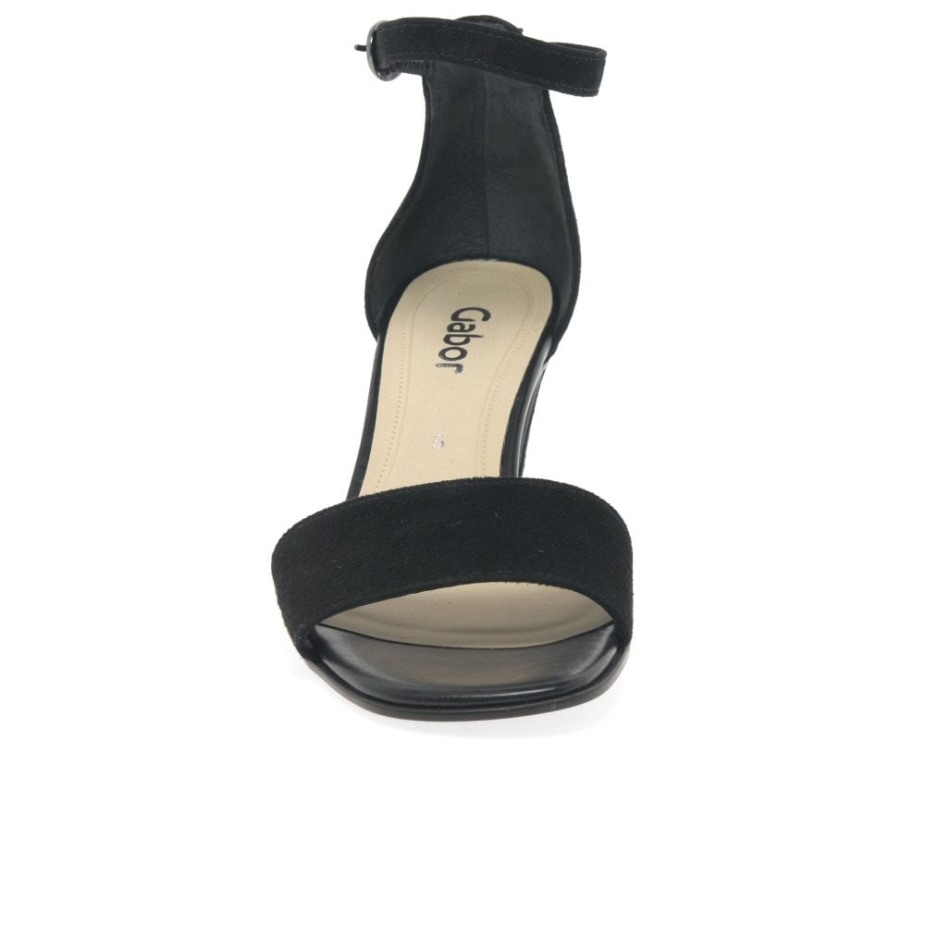 Eenhoorn Damessandalen Met Hoge Hakken Zwart Suède Gabor