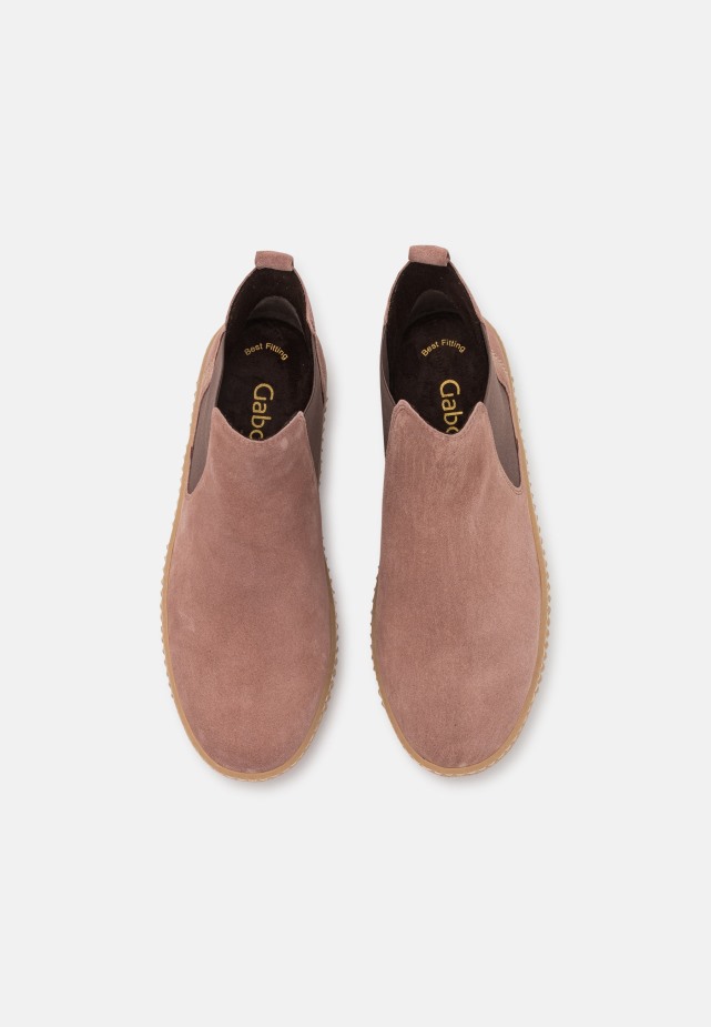 Enkellaarzen Met Plateauzool Gabor Donkerroze/naturel