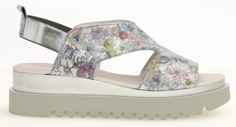 Gabor 2361230 - Metallic Zilver Bloemen Leer