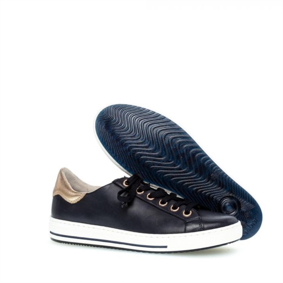 Gabor 4651566 - Marineblauw En Roségoud Leer