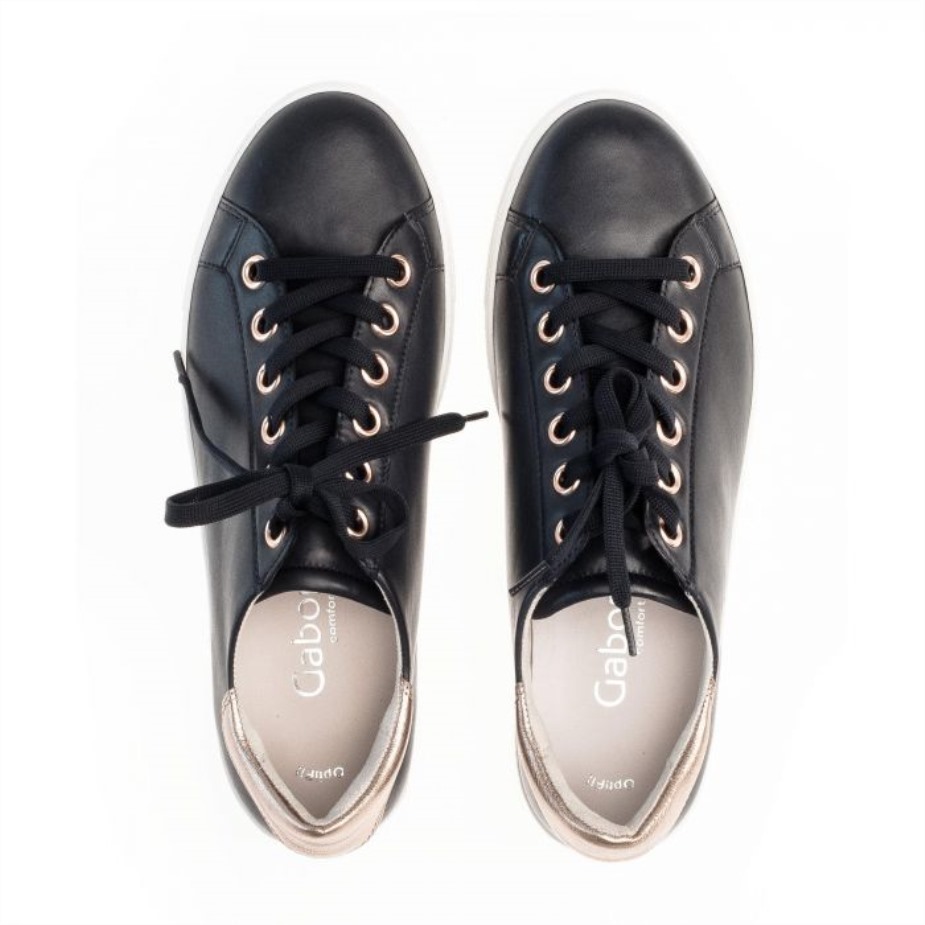 Gabor 4651566 - Marineblauw En Roségoud Leer