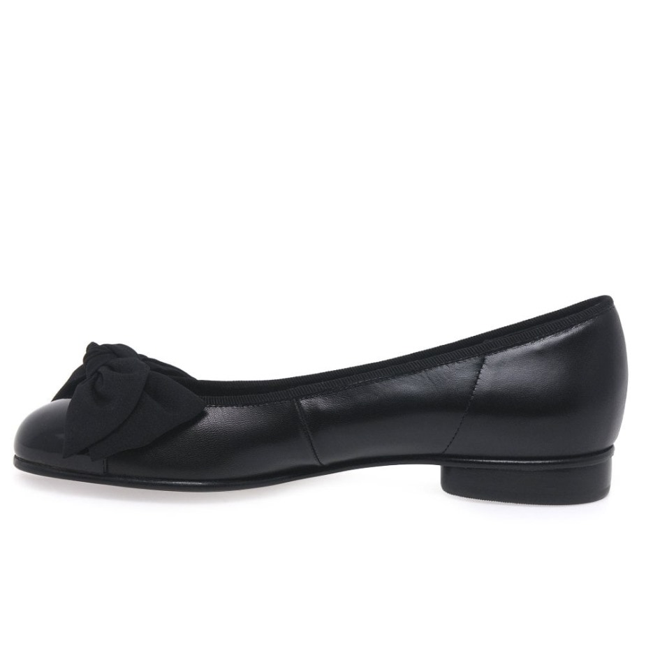 Gabor Amy Bow Trim Ballerina\s Dames Zwart