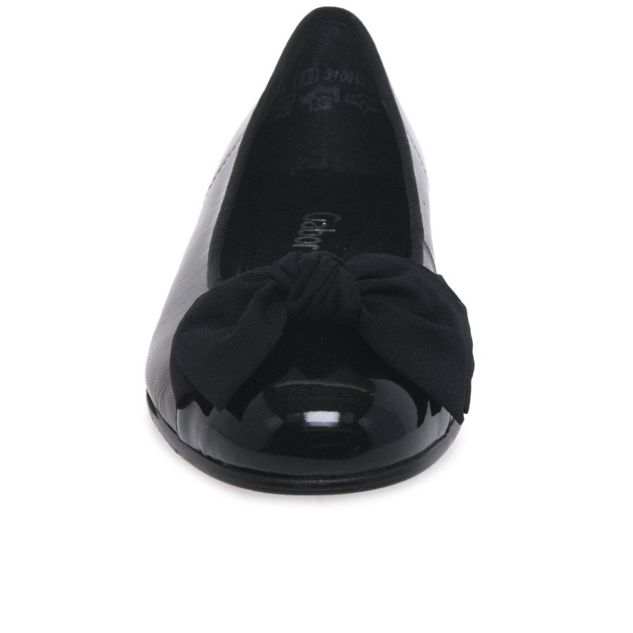 Gabor Amy Bow Trim Ballerina\s Dames Zwart