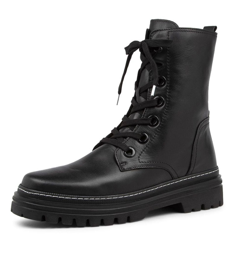 Gabor Dog Zwarte Leren Kuitlaarzen