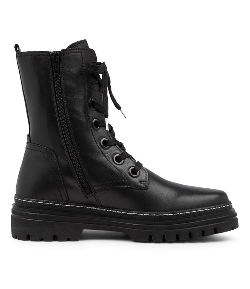 Gabor Dog Zwarte Leren Kuitlaarzen