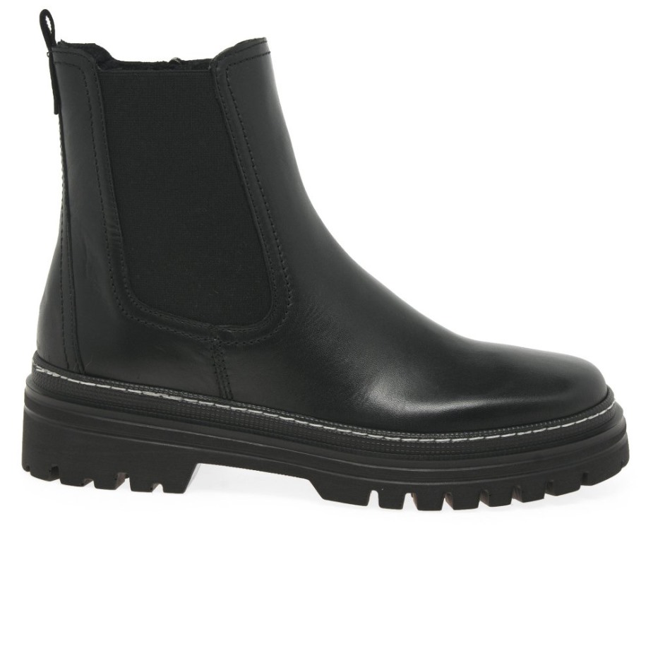 Gabor Gazania Dames Chelsea Boots Zwart/wit Gestikt