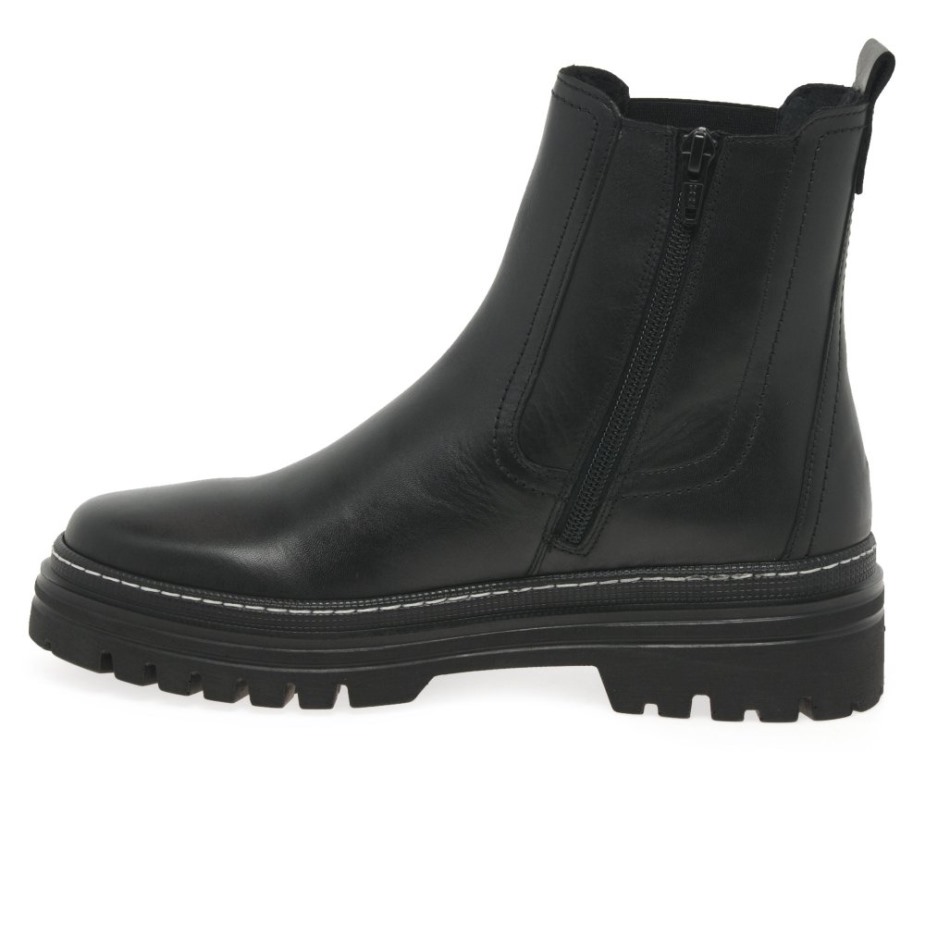 Gabor Gazania Dames Chelsea Boots Zwart/wit Gestikt