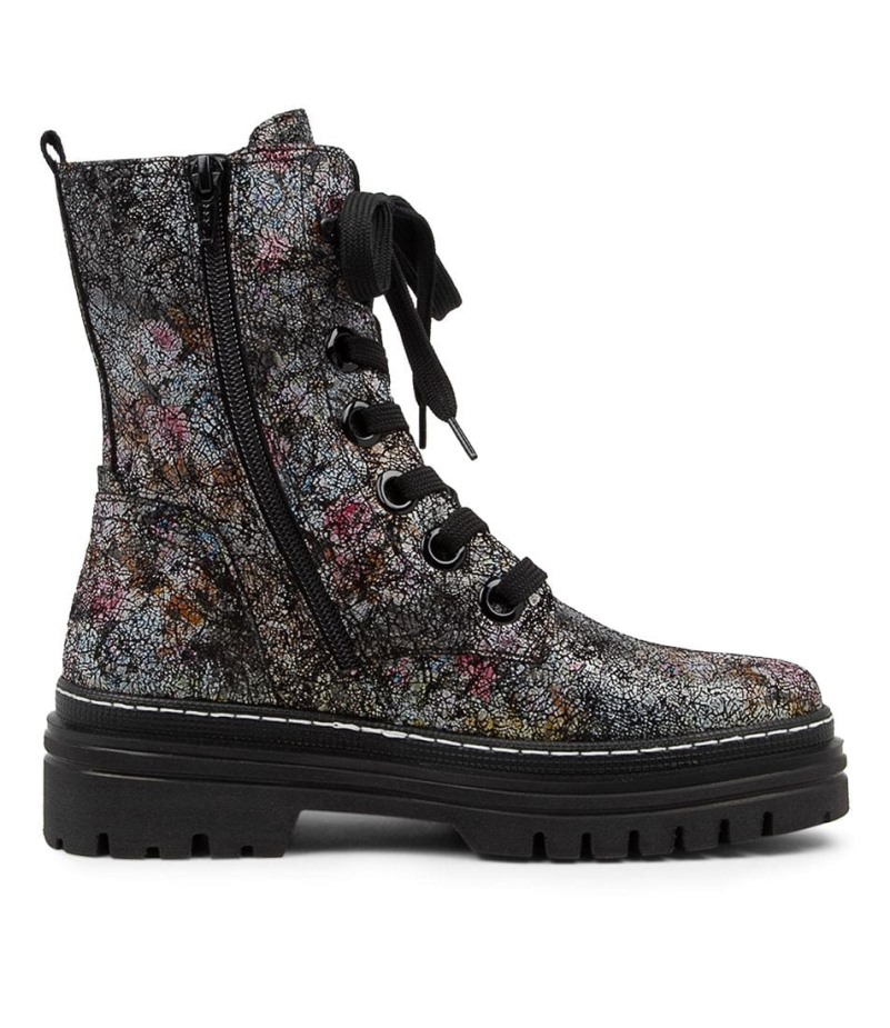 Gabor Hund Schwarz Meerkleurige Leren Kuitlaarzen