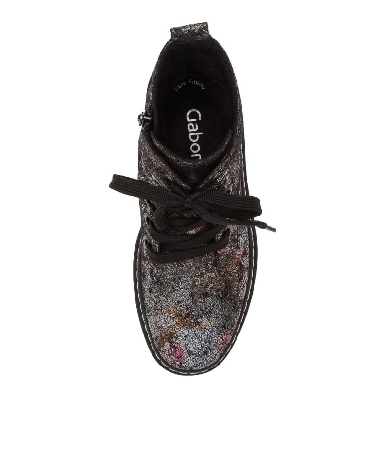 Gabor Hund Schwarz Meerkleurige Leren Kuitlaarzen