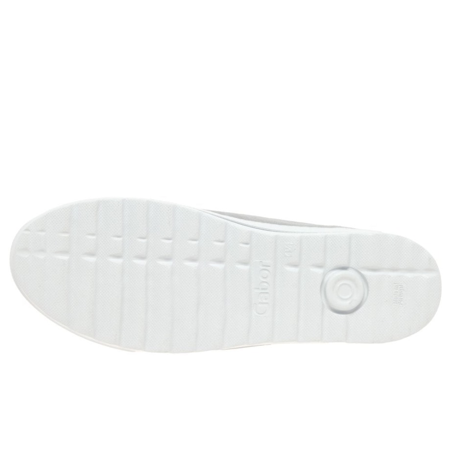 Gabor Lichtgrijze Suède Gemêleerde Casual Damessneakers