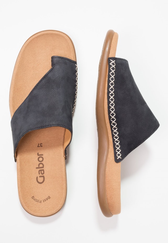 Gabor Nachtblauwe T-bar Sandalen