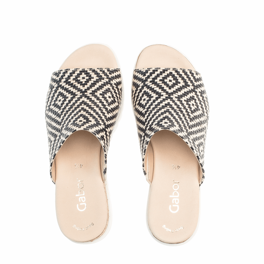 Gabor Plateau Slipon Sandaal Zwart