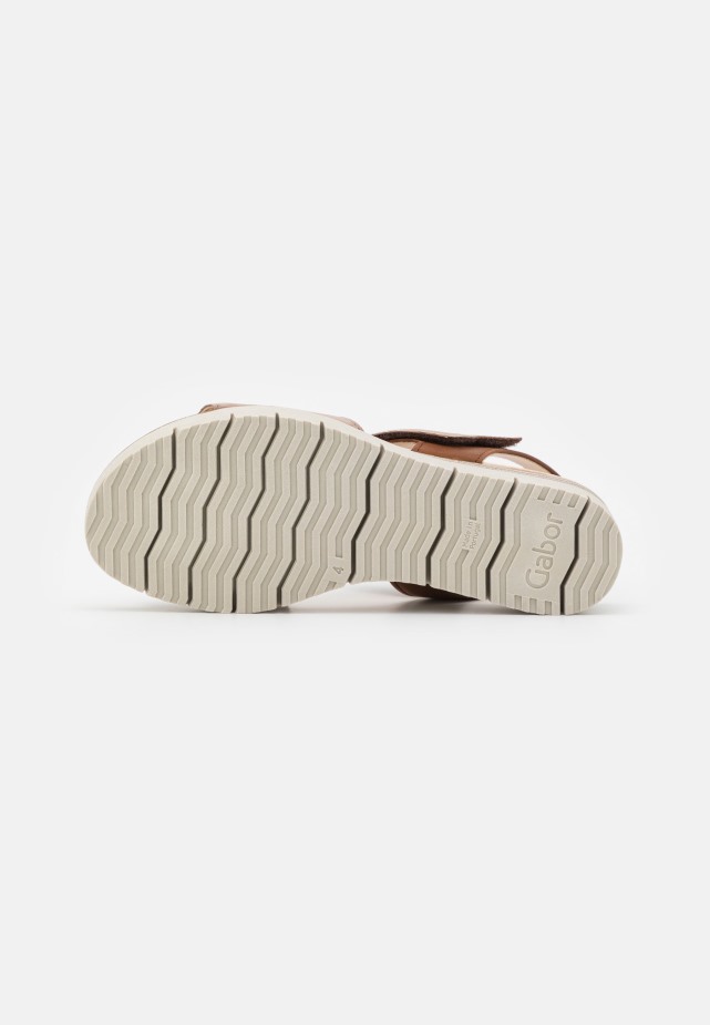 Gabor Sandalen Met Plateauzool Van Konijn/zijde/pinda