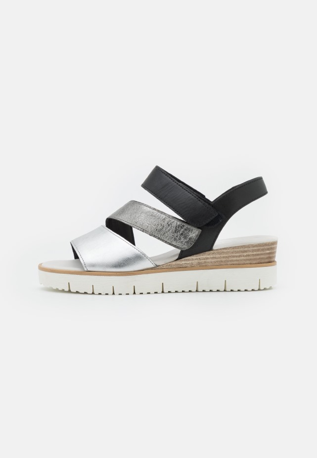 Gabor Sandalen Met Plateauzool Van Konijn/zijde/pinda