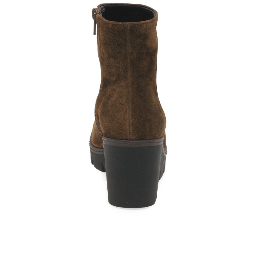 Gabor Whisky Suède Utopia Enkellaarzen Met Dikke Sleehak Voor Dames