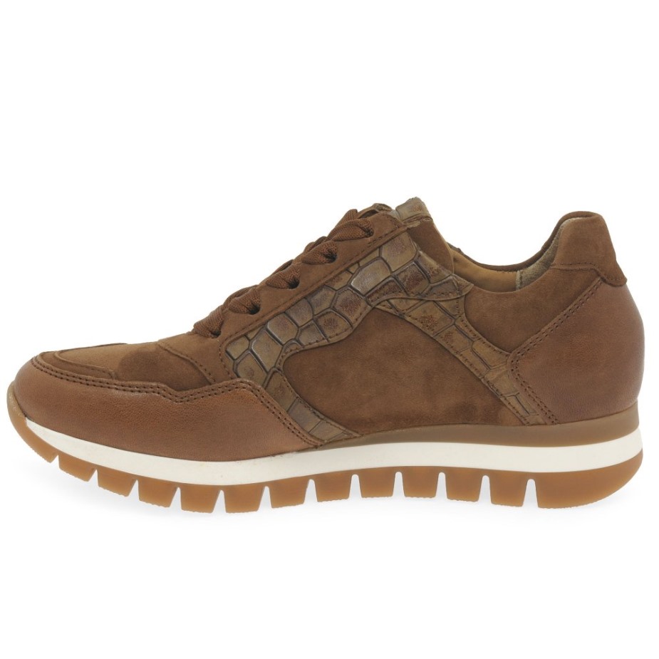 Gabor Willet Dames Sneakers Whisky/suede