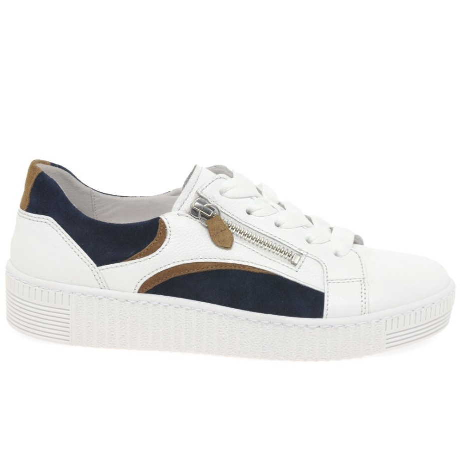 Gabor Wit/marine Wemo Dames Sneakers