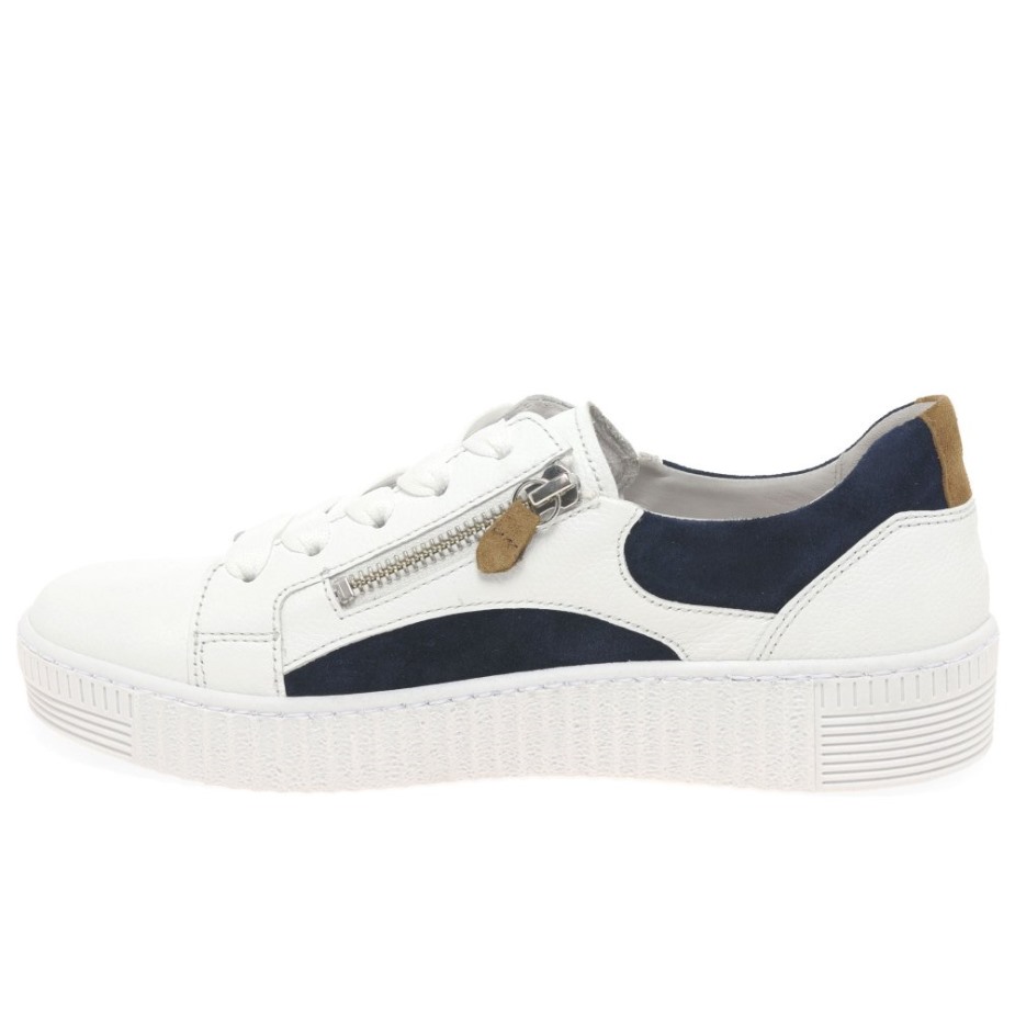 Gabor Wit/marine Wemo Dames Sneakers