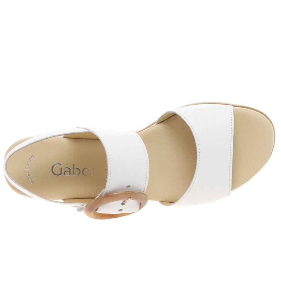 Gabor Yeo Dames Sandalen Met Sleehak Wit