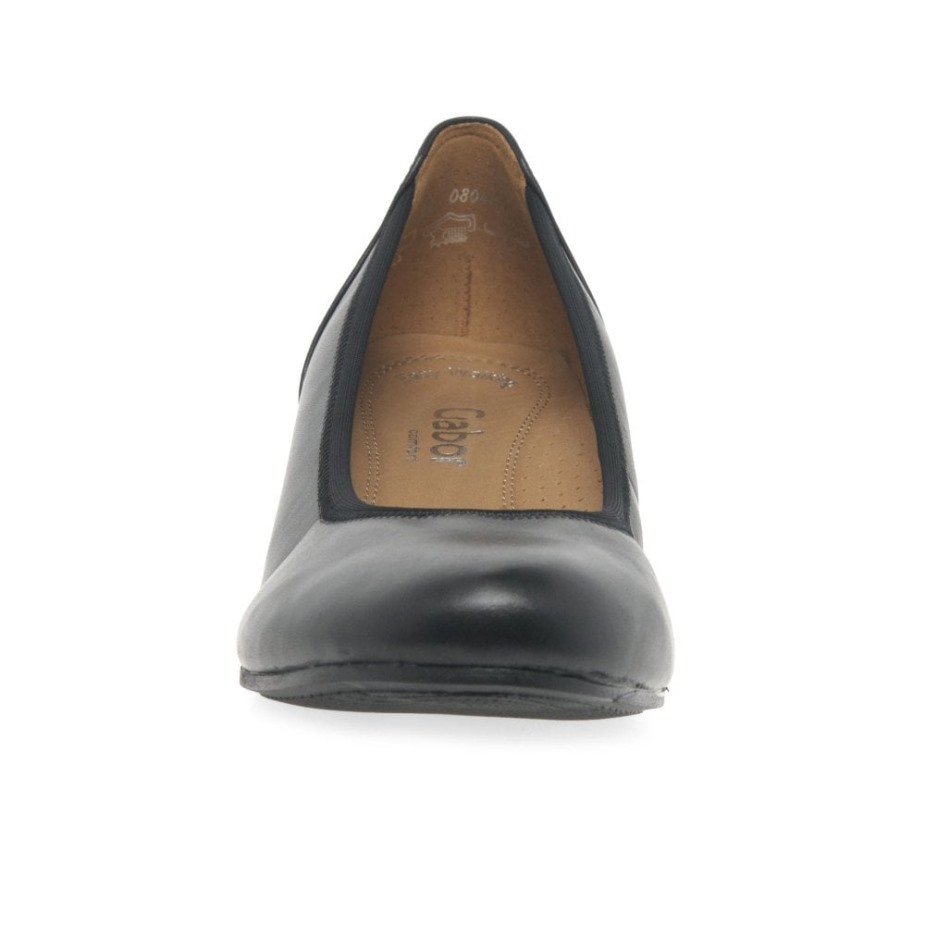 Gabor Zwarte Chester Dames Pumps Met Lage Sleehak En Wijde Pasvorm