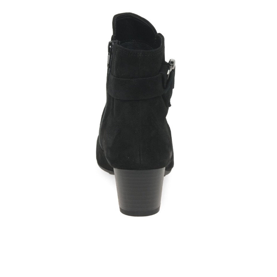 Gabor Zwarte Suède Hennep Enkellaarzen Voor Dames