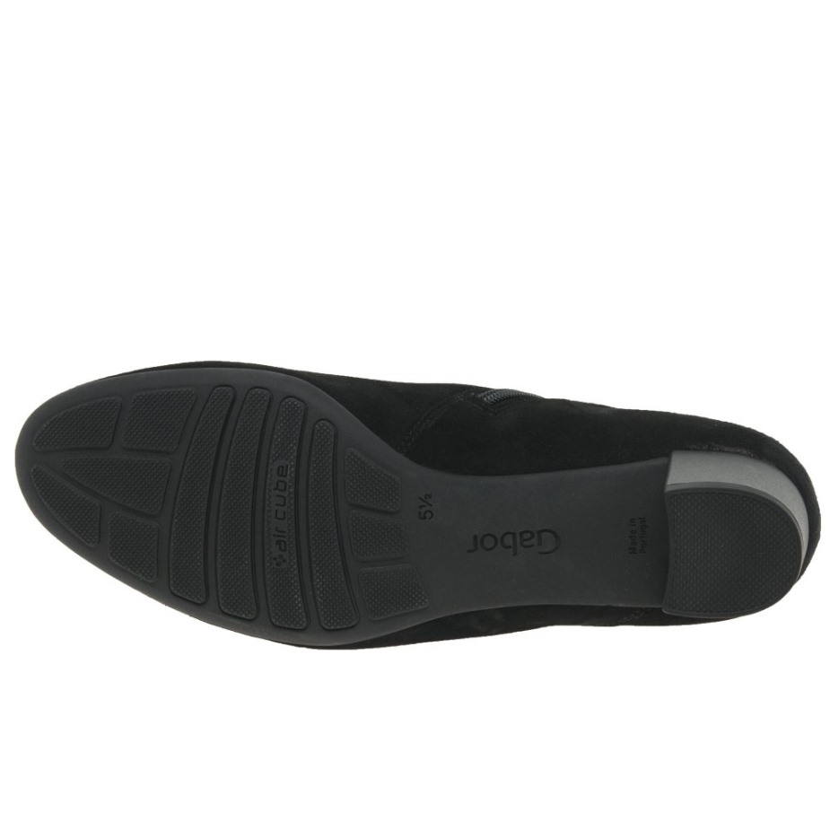 Gabor Zwarte Suède Hennep Enkellaarzen Voor Dames