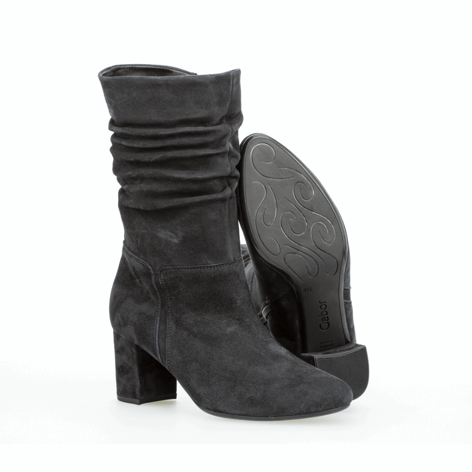 Halfhoge Halflaars Met Blokhak Navy Gabor