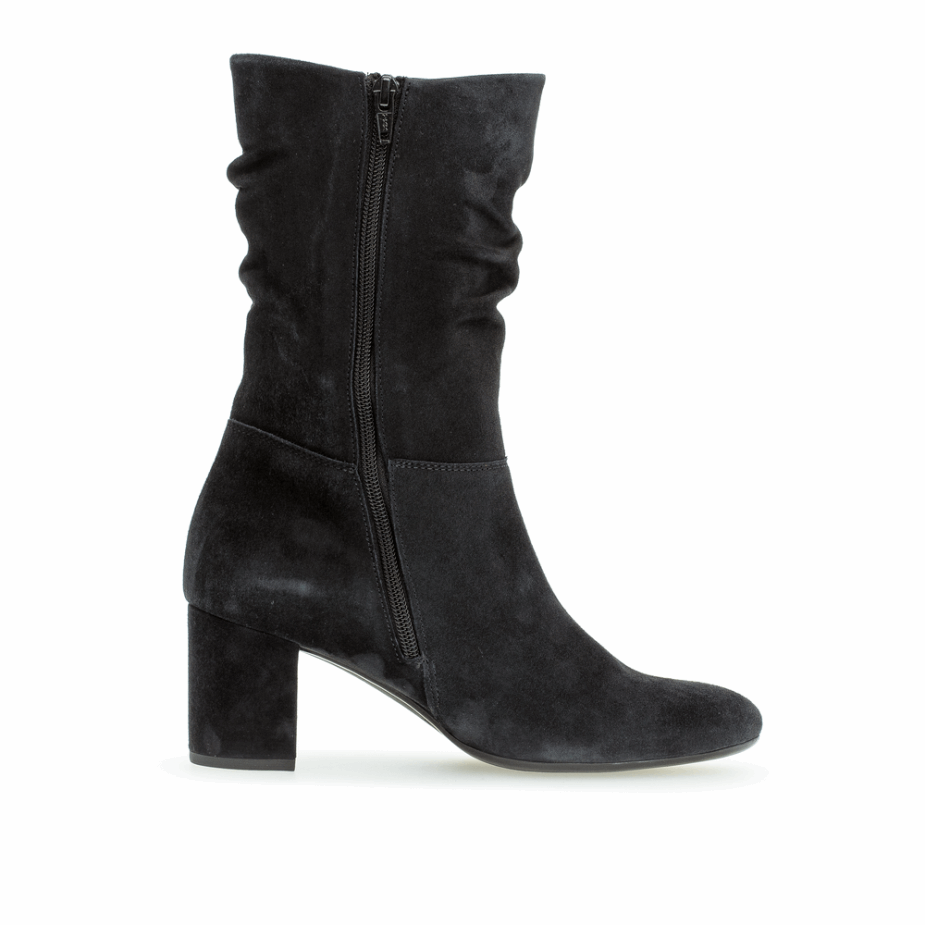 Halfhoge Halflaars Met Blokhak Navy Gabor