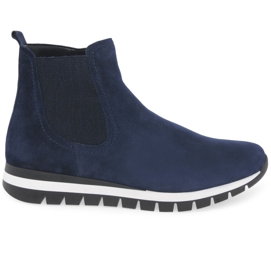 Marine Suède Teller Enkellaarzen Voor Dames Gabor