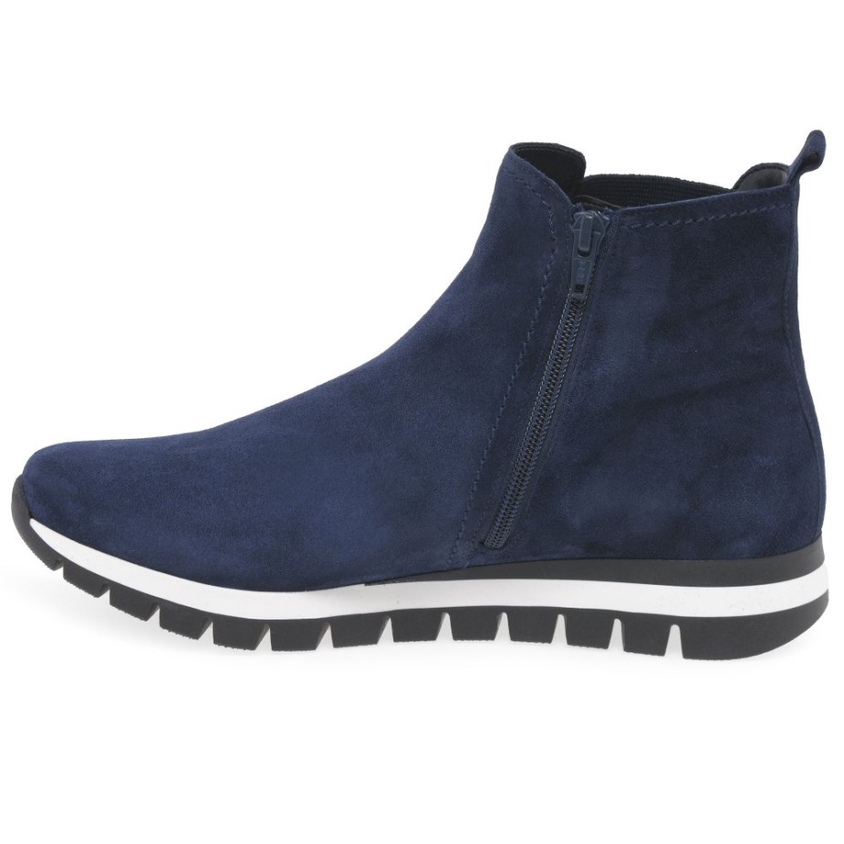 Marine Suède Teller Enkellaarzen Voor Dames Gabor