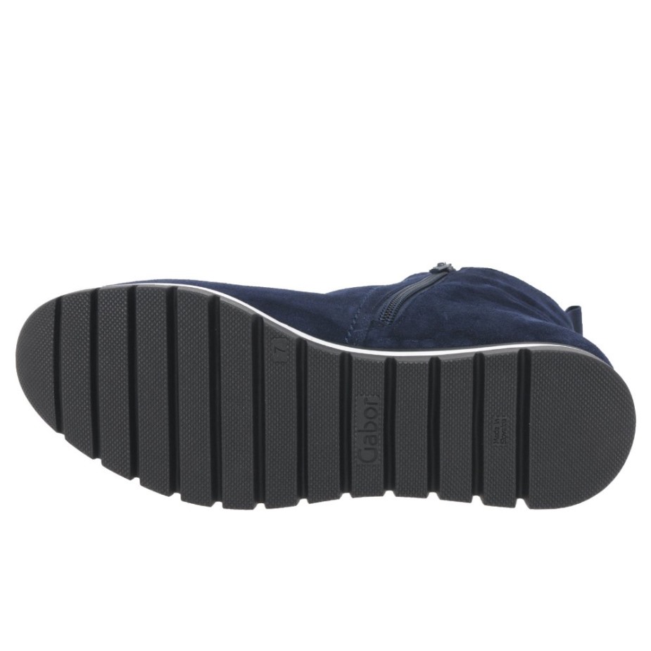 Marine Suède Teller Enkellaarzen Voor Dames Gabor