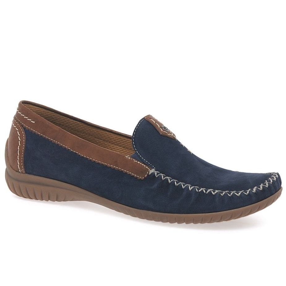 Marineblauw Nubuck/bruin