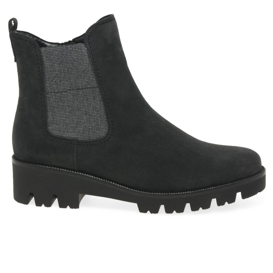 Newport Dames Chelsea Boots Gabor Donkergrijs Suède