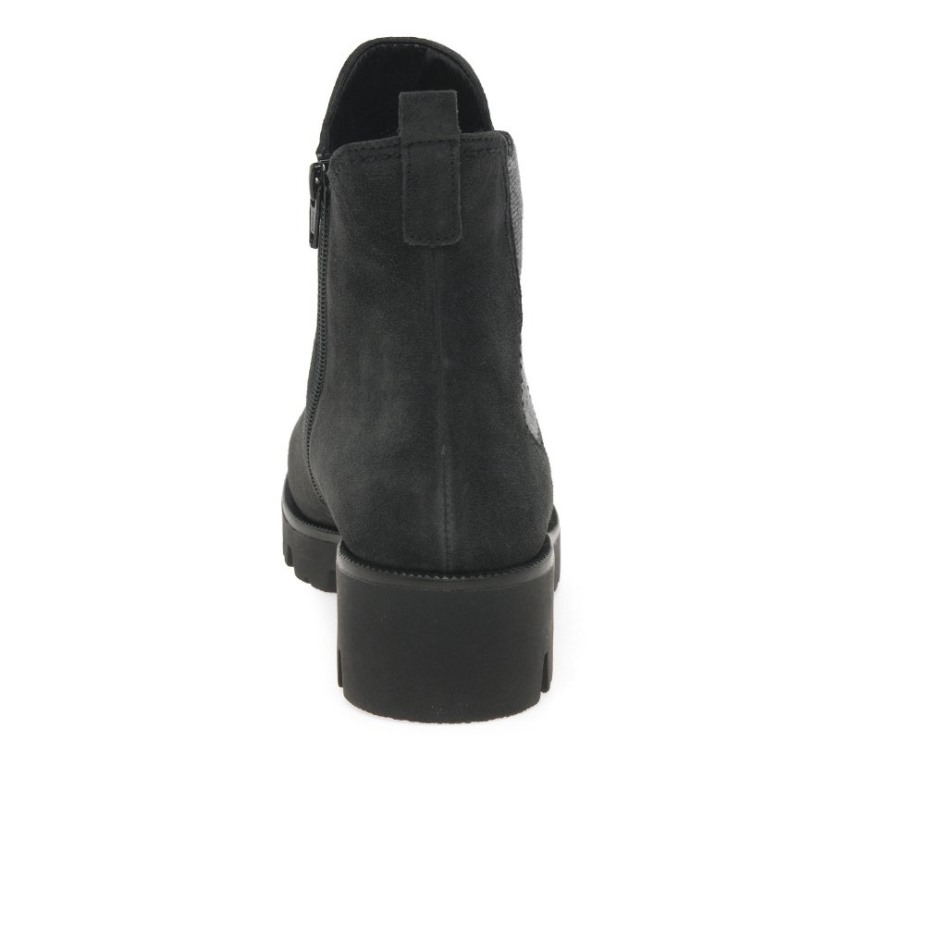 Newport Dames Chelsea Boots Gabor Donkergrijs Suède