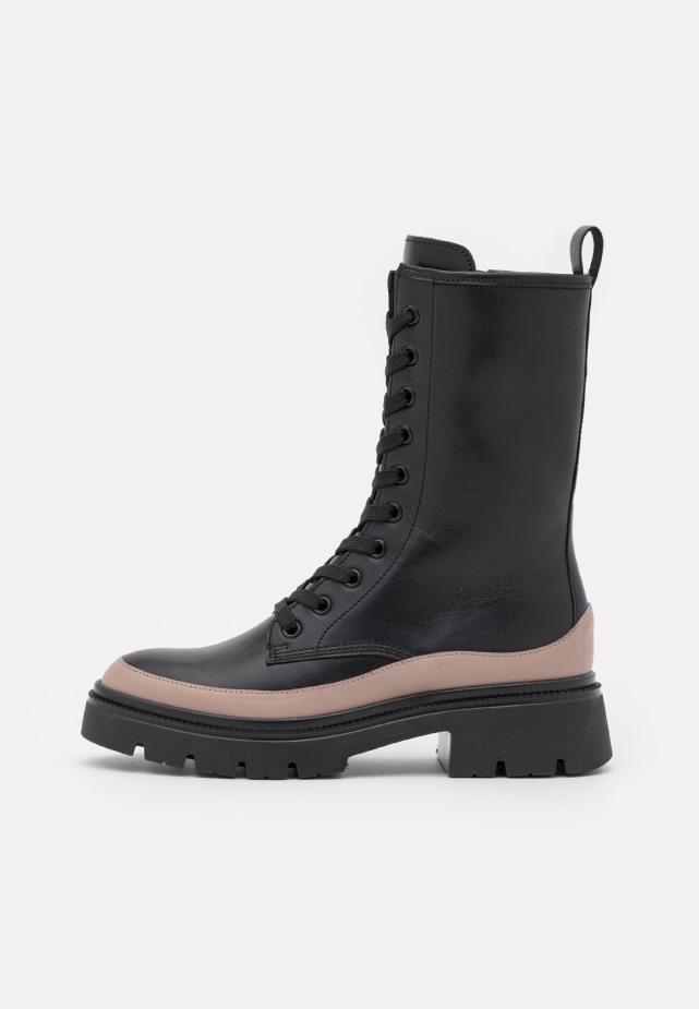 Panna/donker Nude Gabor Enkellaarzen Met Veters