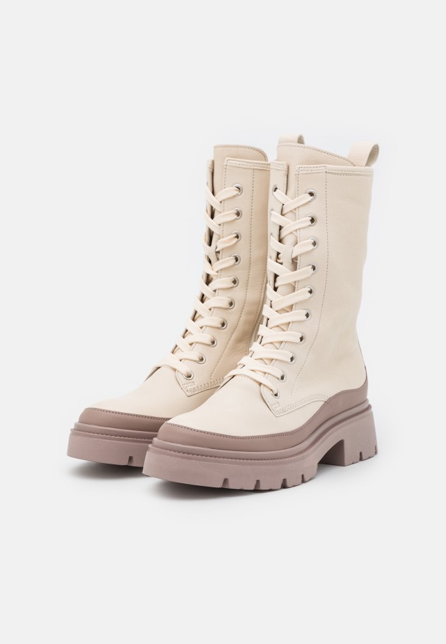 Panna/donker Nude Gabor Enkellaarzen Met Veters