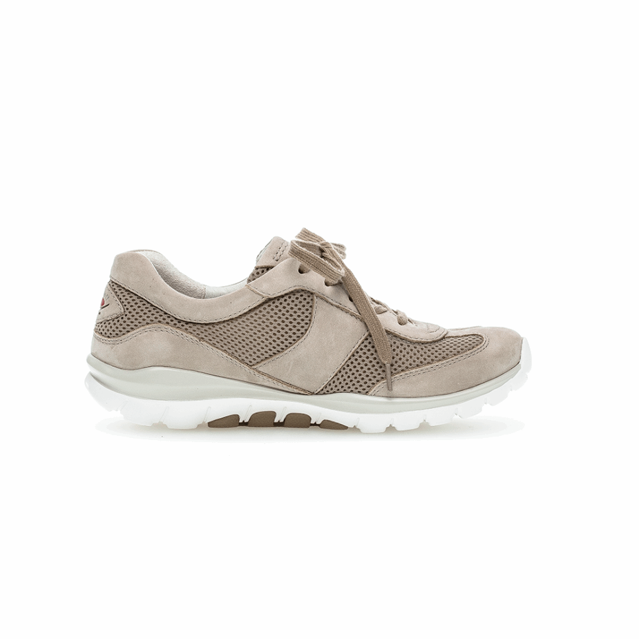 Rollende Zachte Sneaker Beige/mesh Gabor