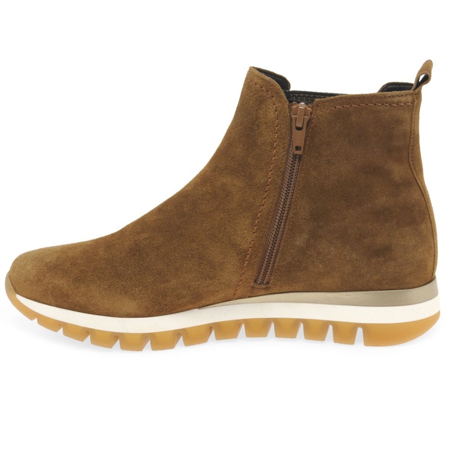 Teller Dames Enkellaarzen Gabor Cognac Suède