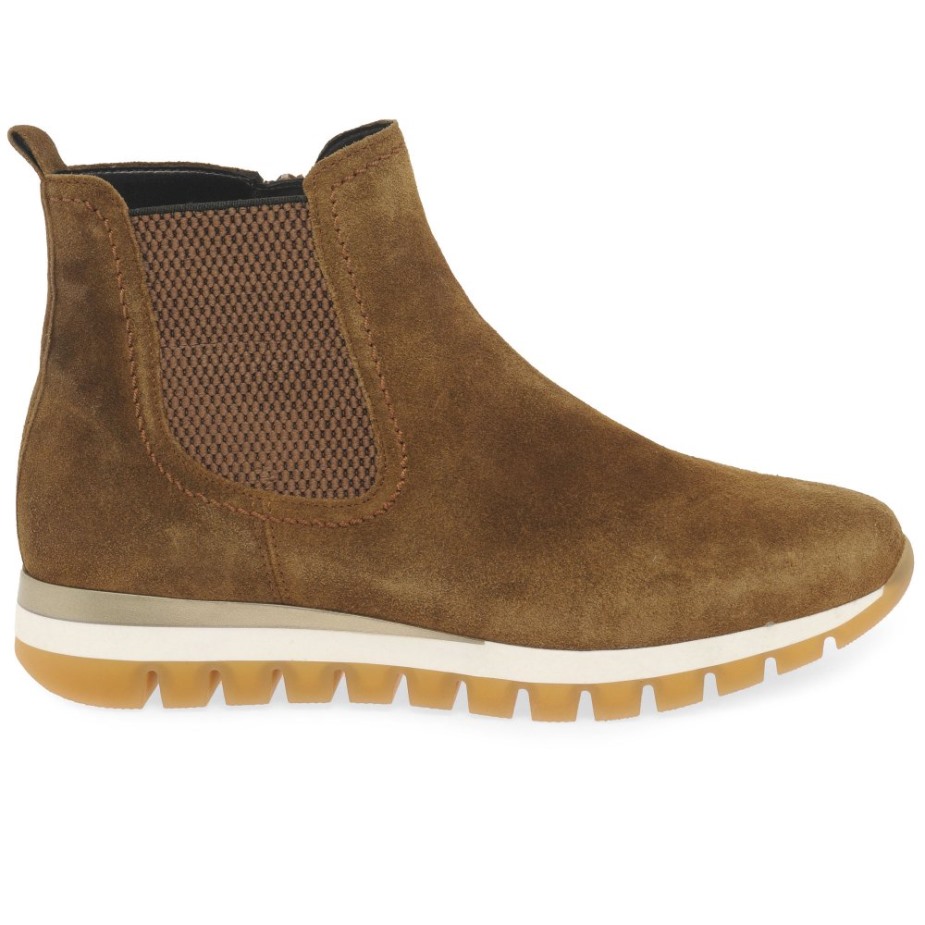 Teller Dames Enkellaarzen Gabor Cognac Suède