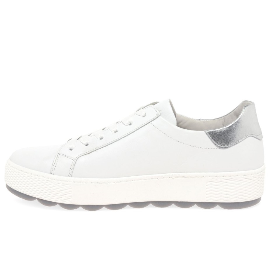 Wit/zilveren Gabor Quench Casual Damessneakers
