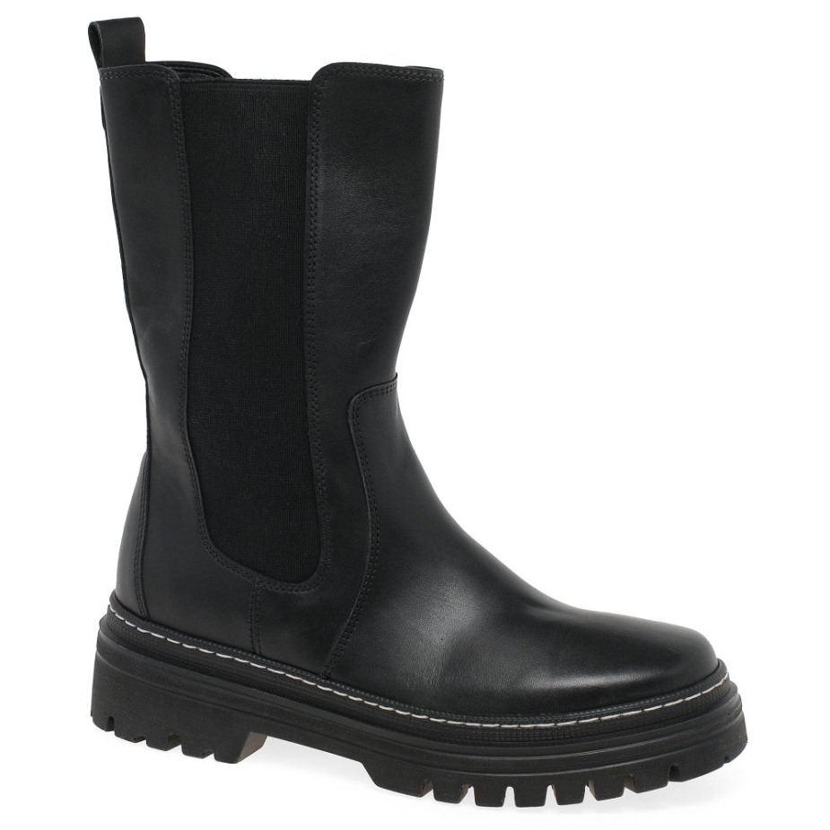 Zwart/wit Gestikte Gabor Gaby Kuitlange Dameslaarzen